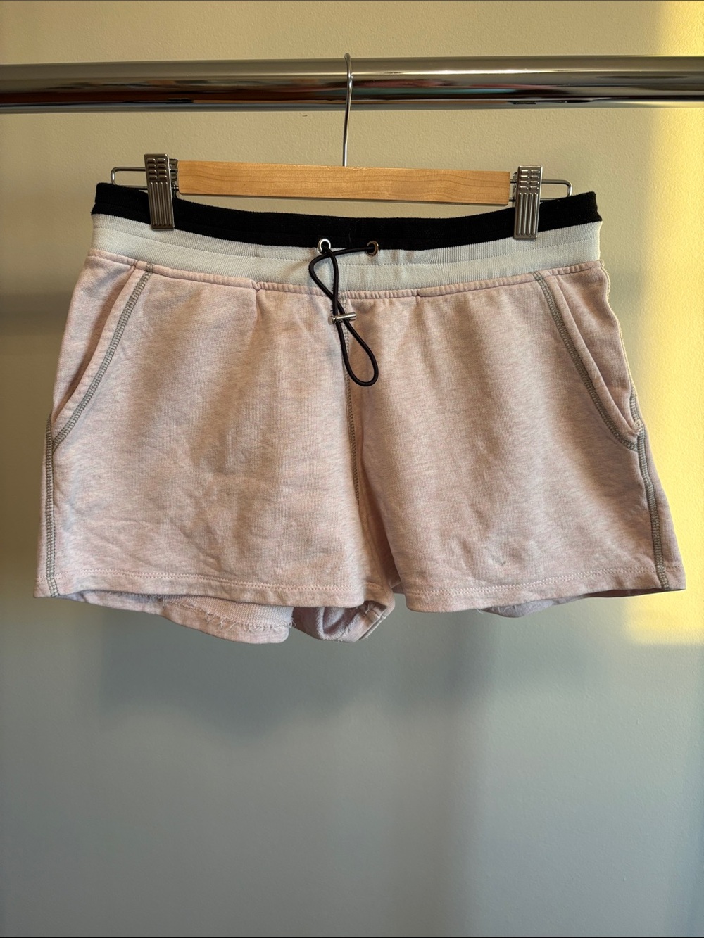 Calvin Klein Pale Pink Athletic Shorts with Black Waistband